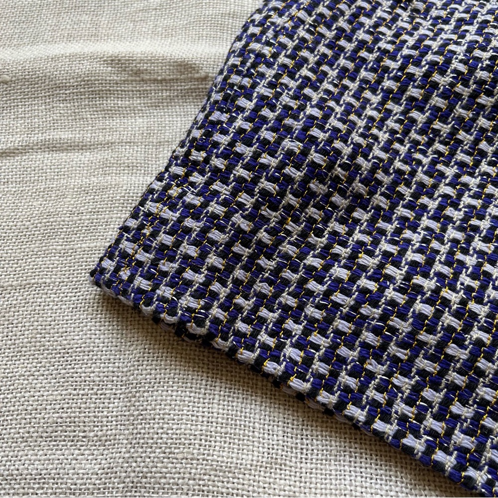 Royal Blue and White Tweed Skirt - Picture 8 of 8